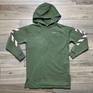Off-White Girls Hoodie Long Sleeve Dress Green And Pink 12 Years